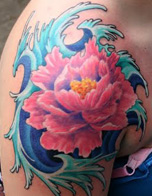 tropical flower tattoo